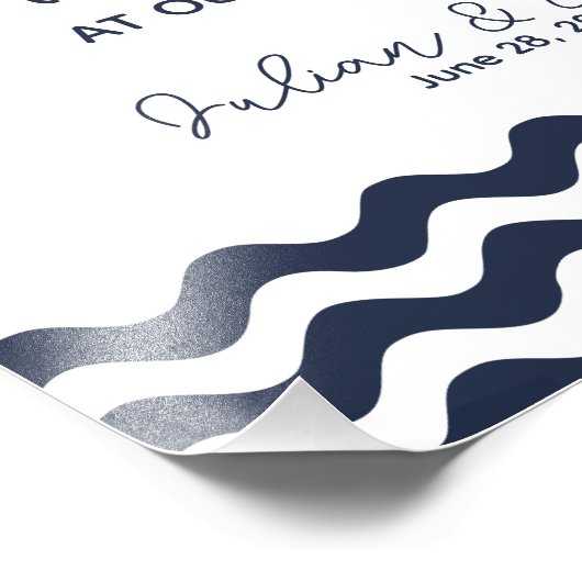 trouwbord, hemel op bruiloft, zeemijlnautisch foto afdruk (Hoek)