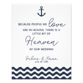 trouwbord, hemel op bruiloft, zeemijlnautisch foto afdruk (Voorkant)