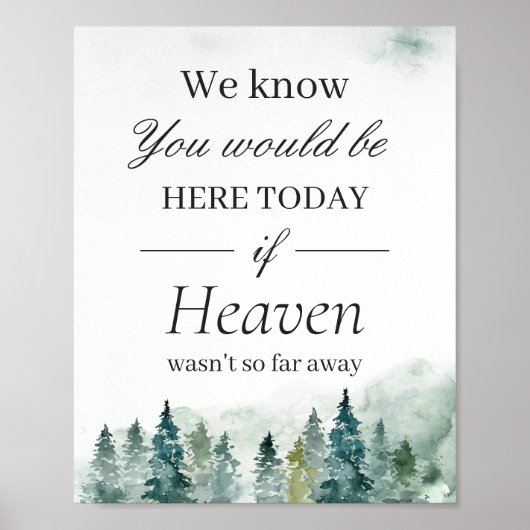 Trouwbord 'In Liefdevolle Herinnering' Winter Denn Poster (Voorkant)