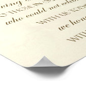 Trouwbord 'In loving memory' rode rozen bloemstuk Poster (Hoek)