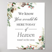 Trouwbord 'In Loving Memory' Rustic Winter Bloemen Poster (Voorkant)