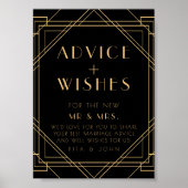 Trouwbord 'Klassiek Gouden Oude Trouwadviezen & We Poster (Voorkant)