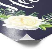 trouwbord, liefdevol geheugen bruiloft, floral roo foto afdruk (Hoek)