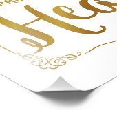 trouwbord, liefdevol geheugen bruiloft, goud foto afdruk (Hoek)