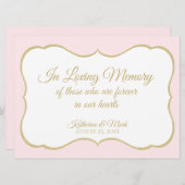 Trouwbord 'Loving Memory' Goud en Roze Bord Aankondiging (Voorkant / Achterkant)