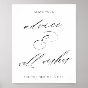 Trouwbord met Advies en Gelukwensen Poster