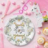 Trouwbord met bloemen papieren bordje (Feest)