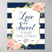 Trouwbord Navy en Goud | Bruiloft Bord Poster (Voorkant)
