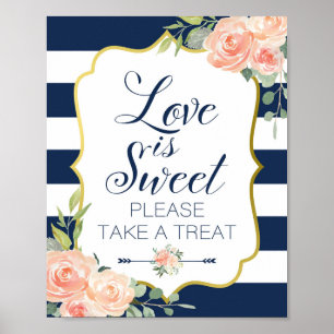 Trouwbord Navy en Goud Bruiloft Bord Poster