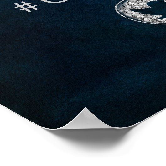 Trouwbord 'Navy Luster Silver Share the Love' Poster (Hoek)