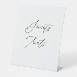 Trouwbord 'Snoepjes & Traktaties' | Dessert Tafel Reclamebord Met Voetstuk