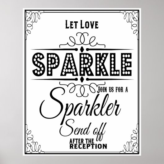 Trouwbord Sparkle afscheidsposter Poster (Voorkant)