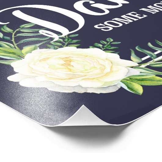 trouwbord, teenslippers, bruiloft, bloemetool roos foto afdruk (Hoek)