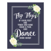 trouwbord, teenslippers, bruiloft, bloemetool roos foto afdruk (Voorkant)