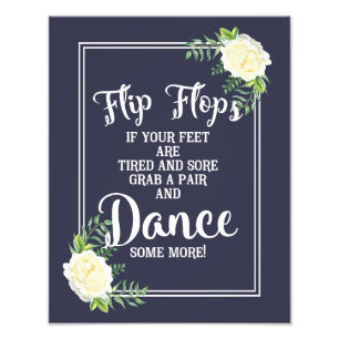 trouwbord, teenslippers, bruiloft, bloemetool roos foto afdruk