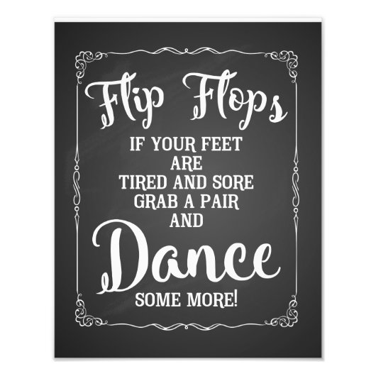 trouwbord, teenslippers, bruiloft, bord foto afdruk (Voorkant)