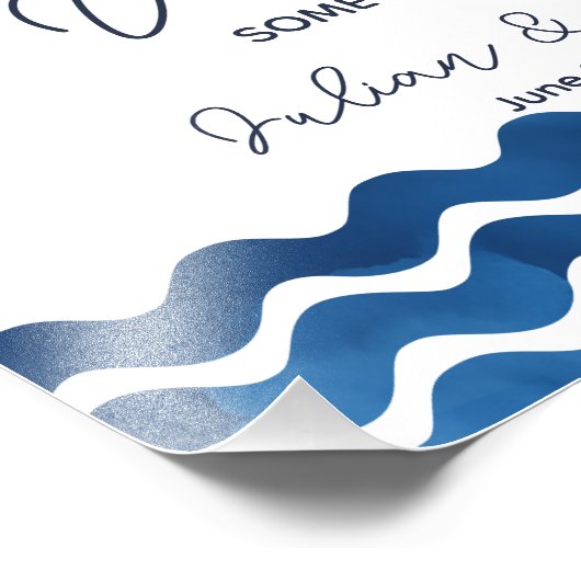 trouwbord, teenslippers, bruiloft, zeemacht foto afdruk (Hoek)