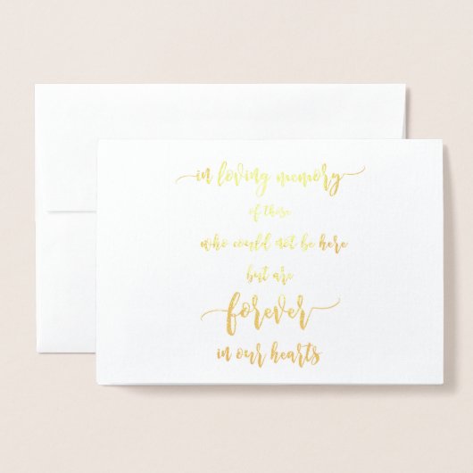 Trouwbord 'Ter liefdevolle herinnering' Folie Kaarten (Voorkant met envelop)