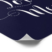 Trouwbord 'Ter liefdevolle herinnering' marineblau Poster (Hoek)