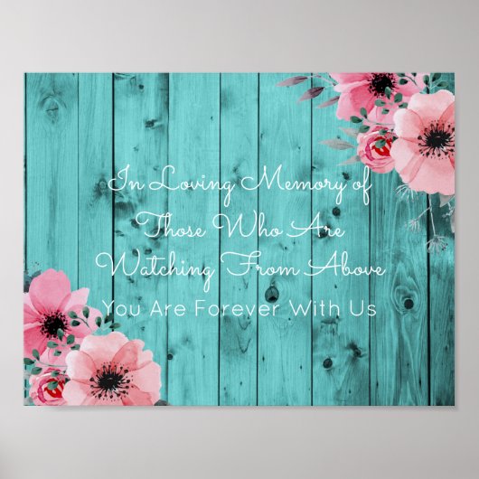 Trouwbord "Ter liefdevolle herinnering" | Rustieke Poster (Voorkant)