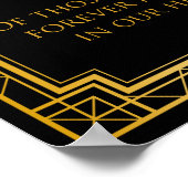 Trouwbord 'Ter nagedachtenis' | Gatsby Art Deco Poster (Hoek)