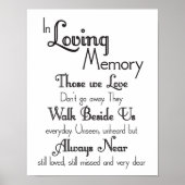 Trouwbord 'Ter nagedachtenis' Poster (Voorkant)
