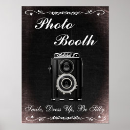 Trouwbord voor fotohokje, krijtbordstijl poster