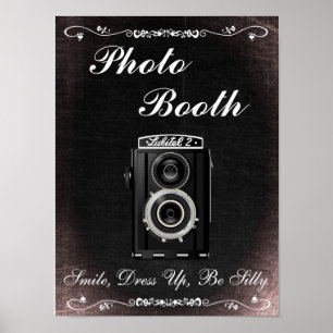 Trouwbord voor fotohokje, krijtbordstijl poster