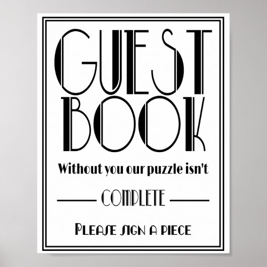 "trouwbord voor "Meld alsjeblieft onze gastpuzzel Poster (Voorkant)