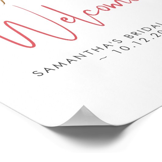 Trouwbord Waterverf bessen en botanicals Poster (Hoek)