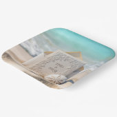 Trouwbriefpapier met strand zand dollar papieren bordje (Gebogen)