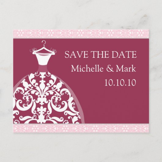 Trouwbruid bewaar de datum Happy Red kaart (Voorkant)
