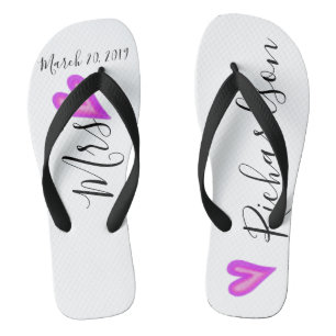 Trouwbruid Teenslippers gepersonaliseerde datum na