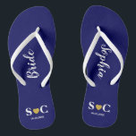 Trouwbruid Teenslippers voor bruidsfeest, Beach Br<br><div class="desc">Teenslippers voor uw hele huwelijksfeest en gasten voor uw bruiloft of vrijgezellenweekend. Met een gouden hart.</div>