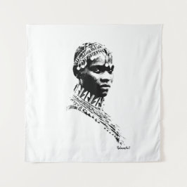 Trouwbruid van stam  wandkleed