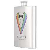 Trouwbruidegom Groomsman Gay Rainbow Tuxedo Flacon (Links)