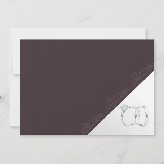 Trouwbruidegom pak en bruiden jurk uitnodiging (Achterkant)