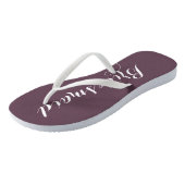 Trouwbruidsmeisje trendy aubergine teenslippers (Schuin)