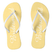 Trouwbruidsmeisje trendy boter geel teenslippers (Voetbed)