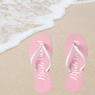 Trouwbruidsmeisje trendy roze teenslippers