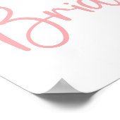 Trouwbrunch Watercolor Roze Welkomstbord Poster (Hoek)