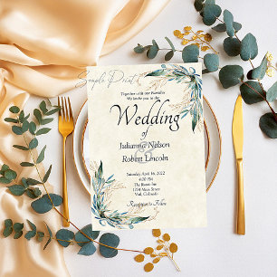Trouwbudget Eucalyptus en goud  Kaart