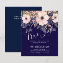 Trouwbudget in Navyblauw Roze Modern