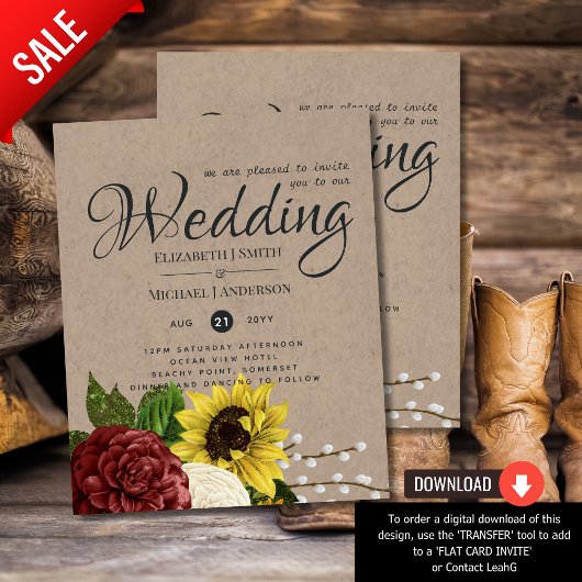 Trouwbudget met Thema Burgundy en Zonnebloemen