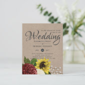 Trouwbudget met Thema Burgundy en Zonnebloemen (Staand voorkant)