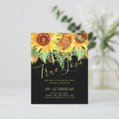 Trouwbudget met Zwart en Zonnebloemen Contrasten (Staand voorkant)