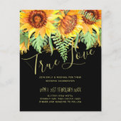 Trouwbudget met Zwart en Zonnebloemen Contrasten (Voorkant)