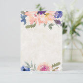 Trouwbudget Oranje en blauwe bloem bruiloft  Kaart (Staand voorkant)