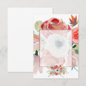 Trouwbudget rood en roze bloem kaart (Voorkant / Achterkant)