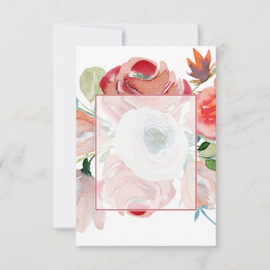 Trouwbudget rood en roze bloemmotief kaart (Voorkant)